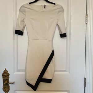 Lulus black and white asymmetrical dress